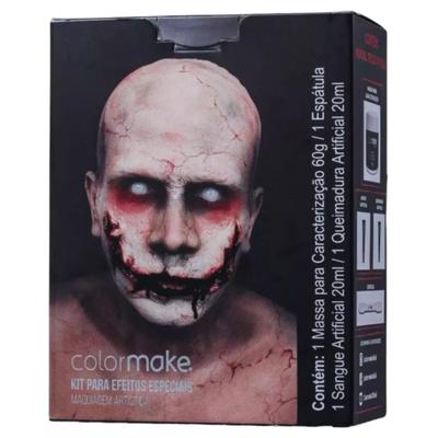 Maquiagem make De Terror Kit Sangue Massa Slug- Halloween Zumbi