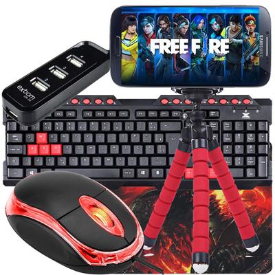 Kit Mobilador Gamer Para Jogar Com Teclado e Mouse Freefire