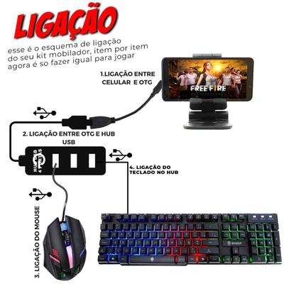 Kit Mobilador Gamer Jogar Ff No Celular Com Teclado e Mouse Jogue Igual  Sense TOP, Magalu Empresas