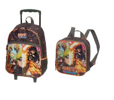 Kit mochila e estojo grande padrão escolar Naruto uzumaki hokage