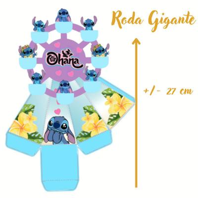 Kit Topper Topo de Bolo Infantil Stitch Personalizado