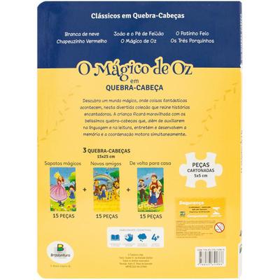 CLÁSSICO EM QUEBRA CABEÇA O MAGICO DE OZ LIVRO INFANTIL - Casa da