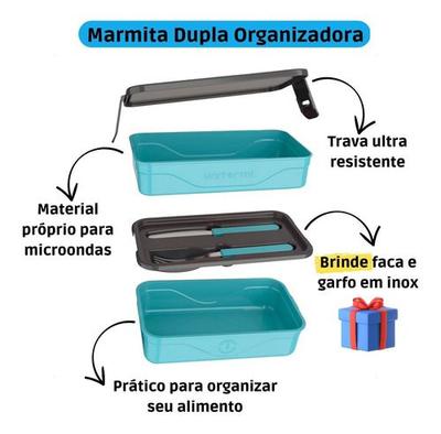 Organizador Marmita Térmico Fit Califórnia Unitermi 1,3 Litros