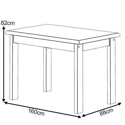 Mesa De Jantar Com 6 Cadeiras Madeira Maciça 160 x 88 Mel Safira Nemargi