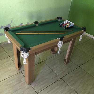 Mesa de Sinuca e Bilhar Infantil Carlin Bilhares MDF 1,15 x 0,65 Preta  Tecido Verde - Comprar Mesa de Sinuca e Bilhar