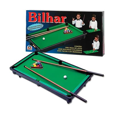 Brinquedo Jogo Bilhar Mesa De Sinuca Mini Snooker Completo P/ Dia das  Crianças