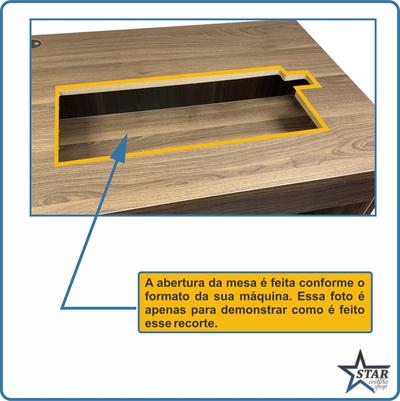 Mesa de Costura com espaço livre para as pernas em MDF - Serve Para todos  os modelos