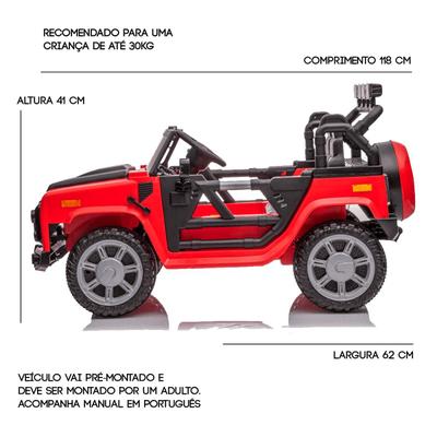 Carrinho Controle Remoto Jipe 4X4 Jeep Off-Road Grande Nf em