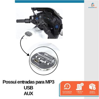 Mini Moto Elétrica Infantil Motorizado 12V Brinquedo Criança Polícia Touring