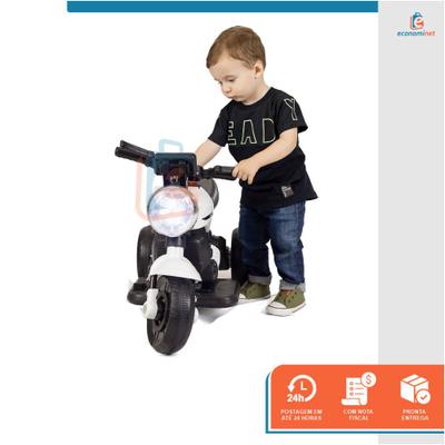 Mini Moto A Bateria Para Crianças Motinha Elétrica Infantil Cor Branca