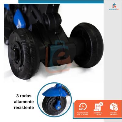 Mini Moto Infantil Elétrica 3 Rodas com Pedal Triciclo Passeio Movido a  Bateria 12V Recarregável Até 25 kg Bivolt Motoca Scooter Motocicleta Som e  luzes Polícia Dia das Crianças - Baby Style