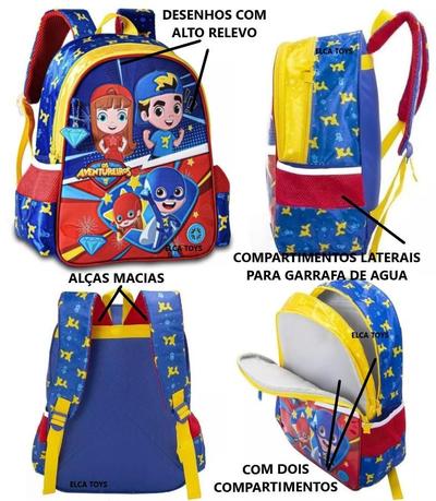 Mochila Infantil Escolar Luccas Neto Rodinha Aventureiros