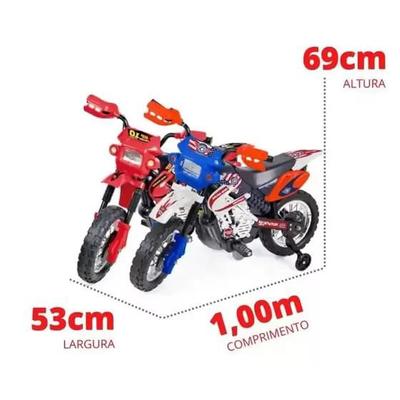 Moto Elétrica Infantil Criança Menino Motocross Homeplay