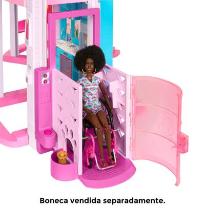 Mega casa dos sonhos da barbie dreamhouse + 75 peças - mattel no