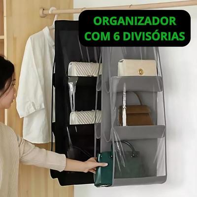 Organizador Sapatos Porta 16 Bolsos - Tecido Oxford 600D Com Ganchos