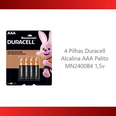 Pilha Alcalina AAA Duracell com 4 unidades MN2400B4