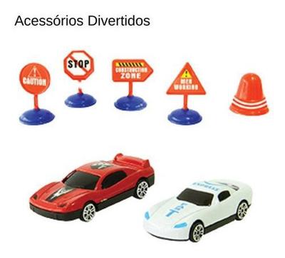 Pista De Carrinhos Brinquedo Corrida Infantil + 2 Carrinhos