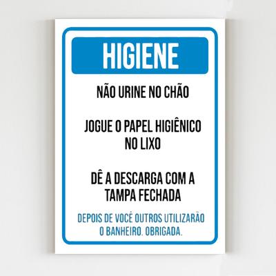 Placa Higiene Jogue o Lixo no Lixo