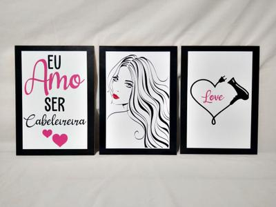 Quadros Cabeleireira Salão Beleza Decoração Frases 10 Peças