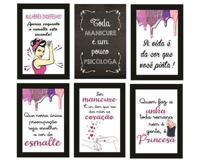 Quadros Cabeleireira Salão Beleza Decoração Frases 10 Peças