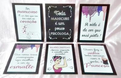 Quadros Cabeleireira Salão Beleza Decoração Frases 10 Peças