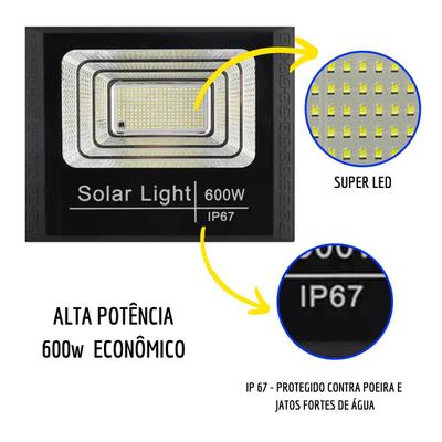 Refletor Holofote 1000w Led Com Placa Solar Ip67 - 82966 - ARCO