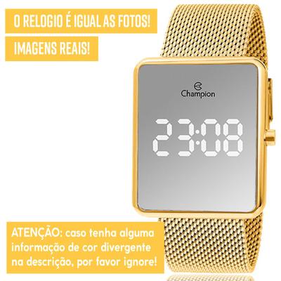 Relógio Feminino Champion Digital Espelhado Dourado CH40080B - Colar e  Brincos na Americanas Empresas