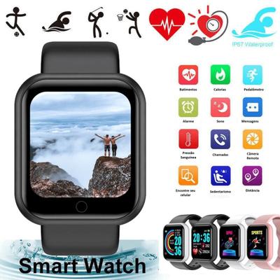 Relógio Digital Esporte Bracelete Led Adulto Infantil Smart - - Preto