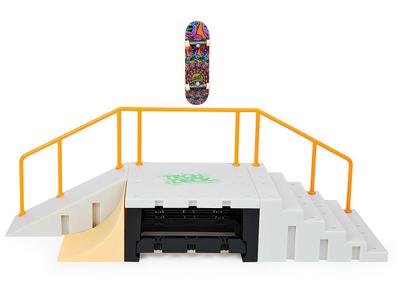 Rampa de Skate de Dedo Pista Tech Deck com Corrimão Brinquedo MDF
