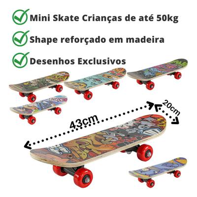 Skate Infantil Mini Iniciante Completo Criança Menino Menina