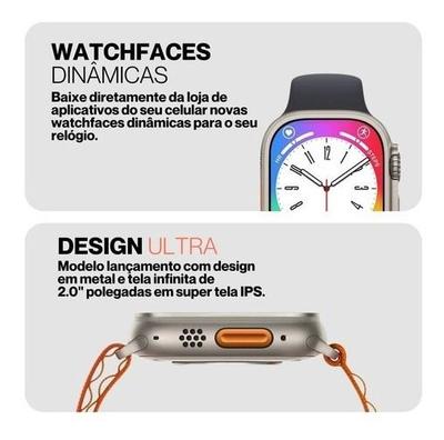 Smartwatch T800 Ultra Serie 8 Tela Full, carreg NFC App GPS