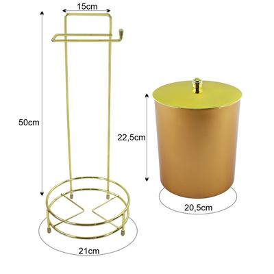 Suporte Para Rolo De Papel Higiênico De Chão Dourado Fosco -ARTHI