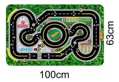 Tapete Lona Ilustrativo Pista de Corrida Brincar Carrinhos