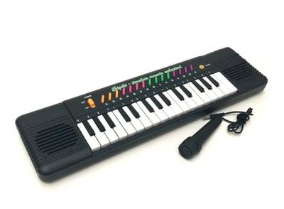 Teclado Musical E Microfone Brinquedo Infantil Branco Dmtoys