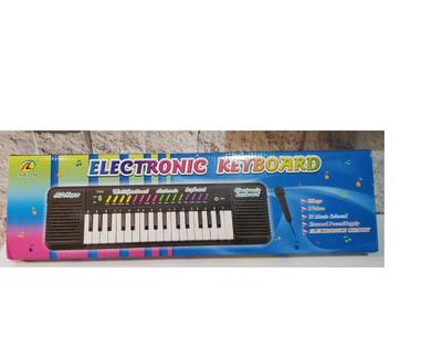 Piano Teclado Musical Infantil Microfone Educativo Karaoke Cor Preto