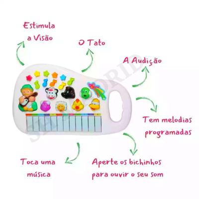 Teclado Infantil Brinquedo Piano Musical som de Animais - BRASKIT - Piano /  Teclado de Brinquedo - Magazine Luiza