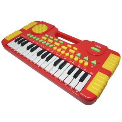 Piano Infantil Musical Educativo Som Animais P/ Criança Bebê Cor Vermelho