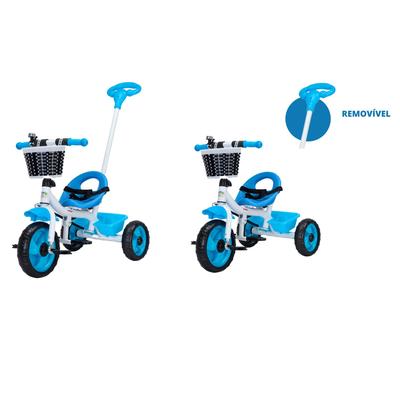 Triciclo Infantil com Empurrador Pedal 2 em 1 Passeio Criança Flex