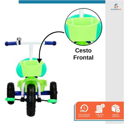 Triciclo infantil com 3 rodas, bicicleta de criança com pedal para