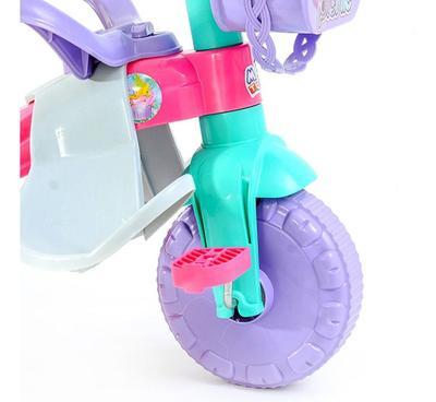 Triciclo Mototico Passeio Pedal Rosa 693 Velotrol Infantil Motoca Totoca  Tico Ticocom Haste Empurrador Criança Menina