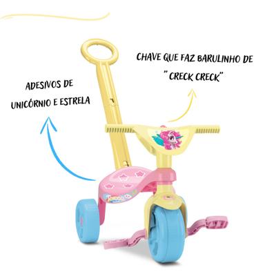 Triciclo Motoca Infantil Ice Com Haste Tchuco Samba Toys