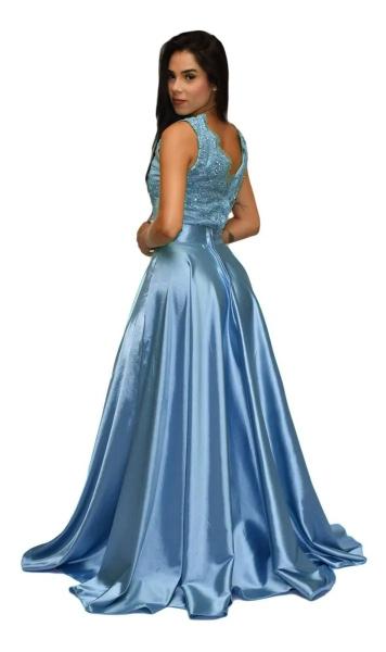 Vestido Princesa Cinderela Debutante Azul 15 Anos Novo