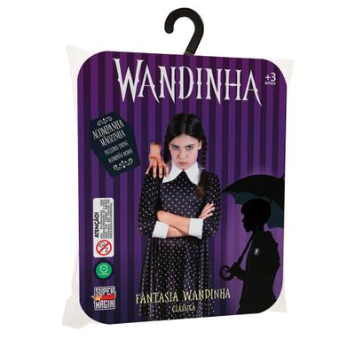 Fantasia Infantil Halloween Wandinha Família Addams - Bela Import -  Fantasias para Crianças - Magazine Luiza