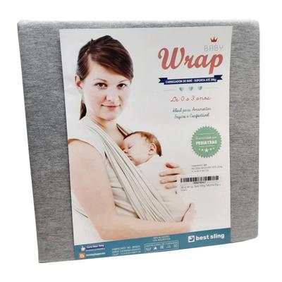 Wrap sling bebe carregador carrier enxoval passeio cinza mescla wrap sling  co