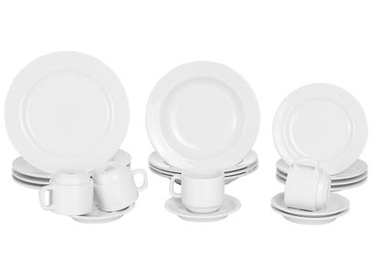 Aparelho de Jantar 20 Peças Schmidt Redondo - Branco Porcelana Cilíndrico