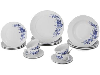 Aparelho de Jantar com Jogo de Chá 20 Peças – Porcelana Schmidt Redondo Azul Celeste
