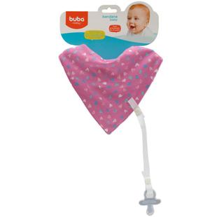 Babador Bandana - Com Prendedor De Chupeta - Coração - Buba