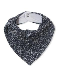 Babador Bandana Oncinha Cinza Menina Flor Único