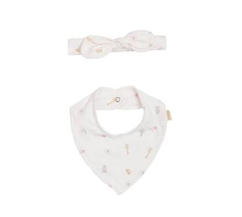 Babador Bebê Bandana com Tiara Estampado Animais Paraiso