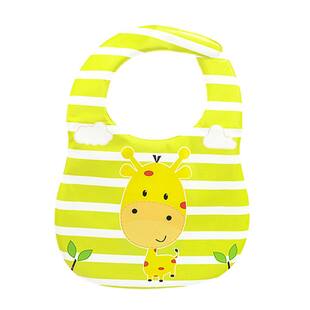 Babador Impermeável Amarelo com Bolso -Girafa - Unik Toys